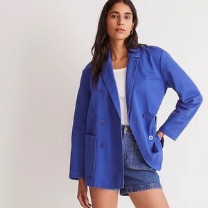 Madewell Crossover Blazer in (Re)generative Chino bluestone